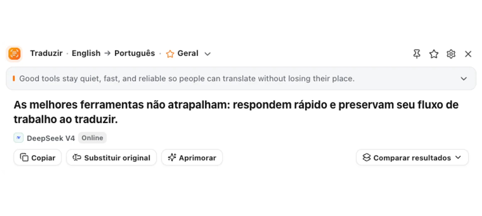 Janela flutuante de tradução do TranslateWindow